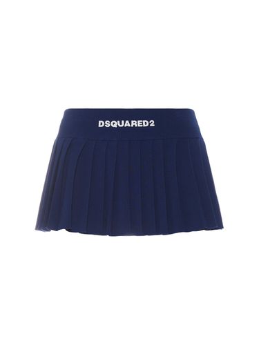 Viscose Knit Logo Pleated Mini Skirt - DSQUARED2 - Modalova