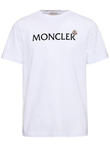 Camiseta De Algodón Con Logo - MONCLER - Modalova