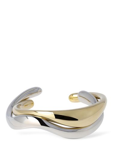 Set Of 2 Wavy Metal Cuff Bracelets - SAINT LAURENT - Modalova