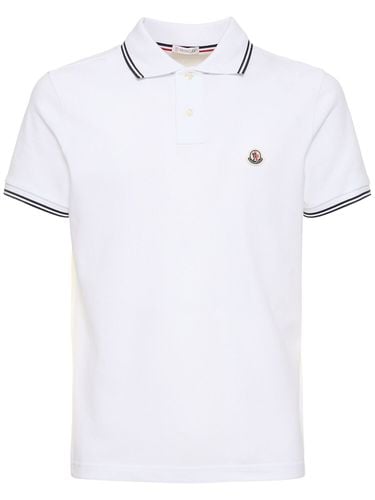 Polo In Cotone Con Logo - MONCLER - Modalova