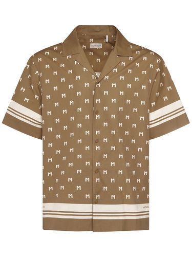 Monogram Printed Cotton Shirt - MONCLER - Modalova