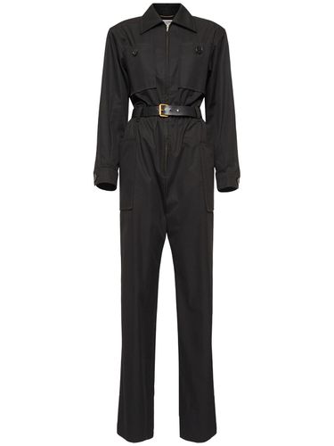 Jumpsuit De Sarga De Algodón - SAINT LAURENT - Modalova