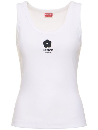 Boke Ribbed Cotton Jersey Tank Top - KENZO PARIS - Modalova