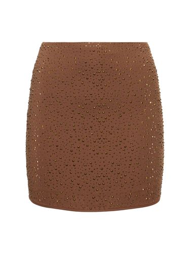 Embellished Stretch Tech Mini Skirt - LESLIE AMON - Modalova