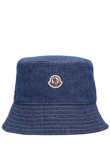 Cappello Bucket In Denim - MONCLER - Modalova