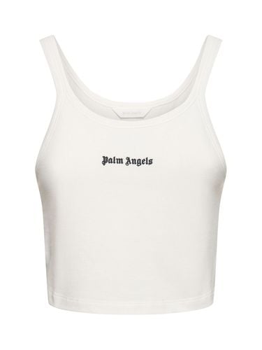 Classic Logo Cotton Tank Top - PALM ANGELS - Modalova