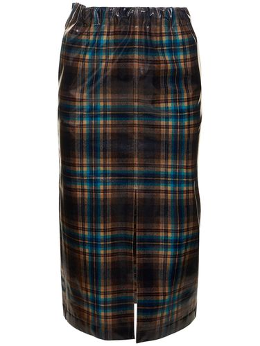 Check Printed Wool Midi Skirt - MAISON MARGIELA - Modalova