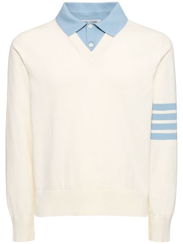 Layered V Neck Polo Sweater - THOM BROWNE - Modalova