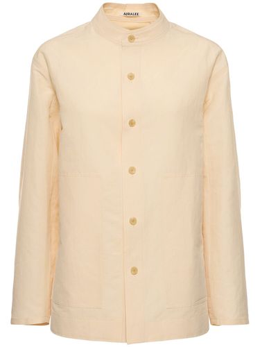 Linen & Cotton Long Sleeve Shirt - AURALEE - Modalova