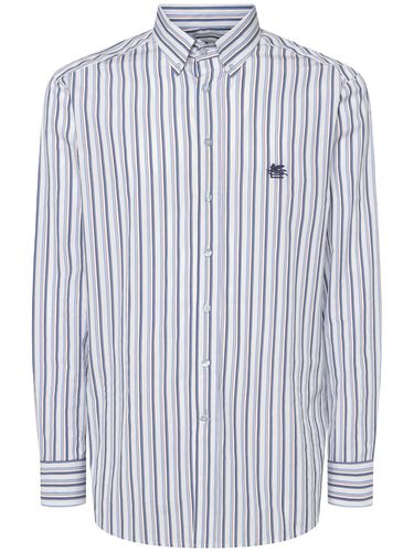 Striped Logo Cotton Shirt - ETRO - Modalova