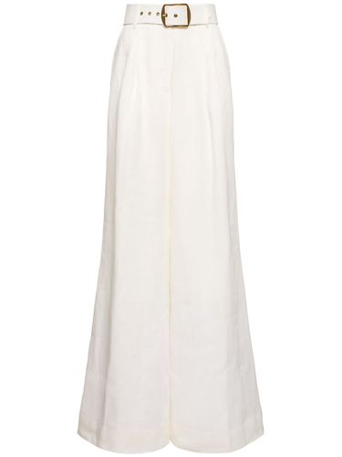 Wide Leg Linen High Waisted Pants - ZIMMERMANN - Modalova