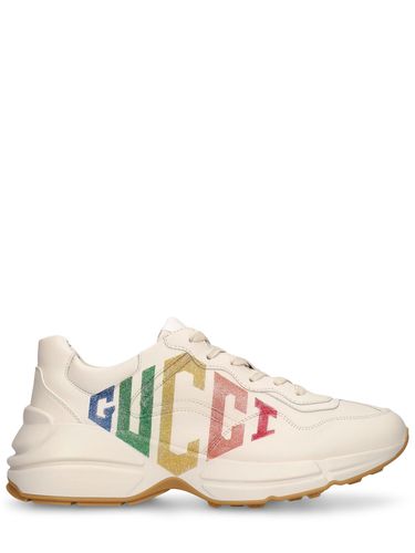 Mm Hohe Sneakers Aus Leder Mit Glitzer "rhyton" - GUCCI - Modalova