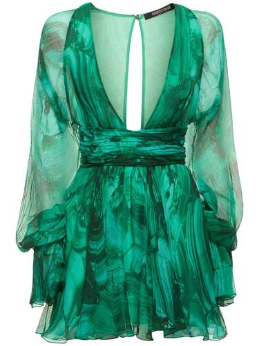 Kleid Aus Seidenmischchiffon „malachite“ - ROBERTO CAVALLI - Modalova