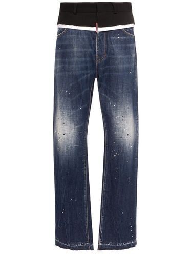 Jeans Baggy Vita Media In Denim E Tela - DSQUARED2 - Modalova