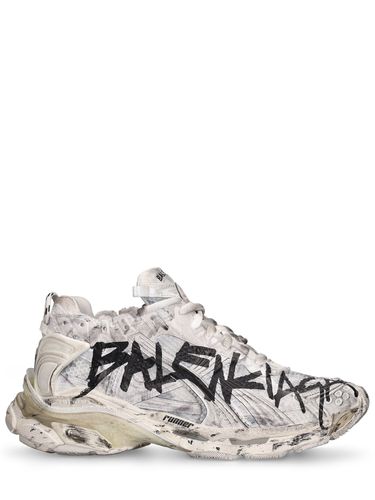 Runner Mesh And Nylon Graffiti Sneakers - BALENCIAGA - Modalova