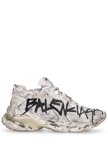 Sneakers Aus Mesh Und Nylon Mit Graffiti „runner“ - BALENCIAGA - Modalova