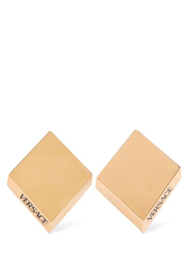 Mosaic Logo Stud Earrings - VERSACE - Modalova