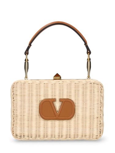 Bolso De Mano De Paja Con Logo - VALENTINO GARAVANI - Modalova