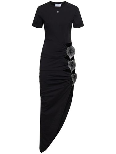 Cotton Jersey Maxi Dress W/ Slit - GIUSEPPE DI MORABITO - Modalova