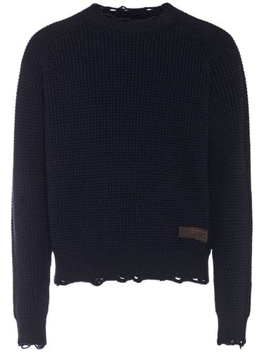 Distressed Crewneck Sweater - DSQUARED2 - Modalova