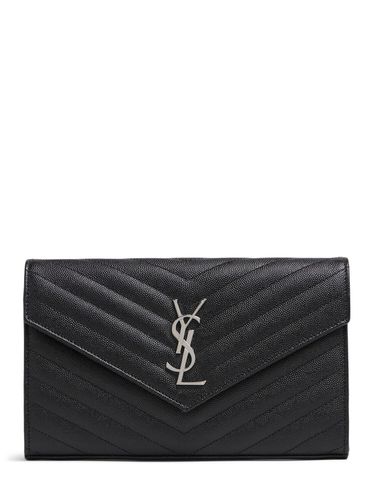 Cartera De Piel Con Cadena - SAINT LAURENT - Modalova