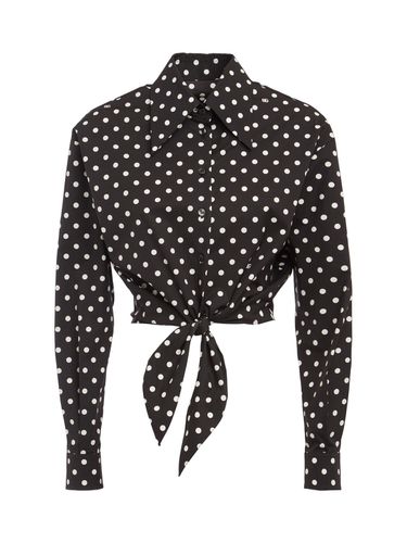 Camicia A Pois Con Nodo Frontale - DOLCE & GABBANA - Modalova