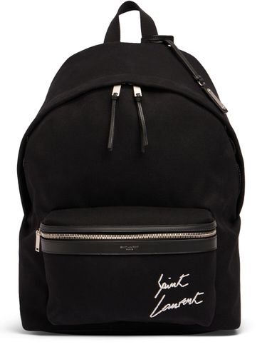 Mochila De Lona Detalle Bordado - SAINT LAURENT - Modalova