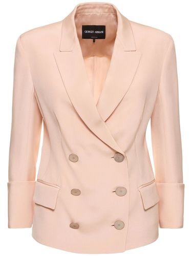 Zweireihiger Blazer Aus Seide Mit Glitzer - GIORGIO ARMANI - Modalova