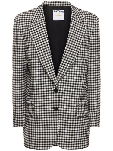 Blazer Aus Stretch-baumwollmischung - MOSCHINO - Modalova