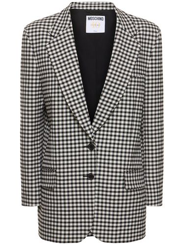 Blazer In Misto Cotone Stretch - MOSCHINO - Modalova