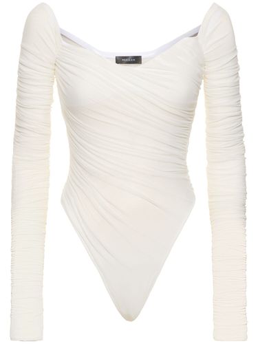 Bedruckter Langarm-body Mit Drapierung - MUGLER - Modalova