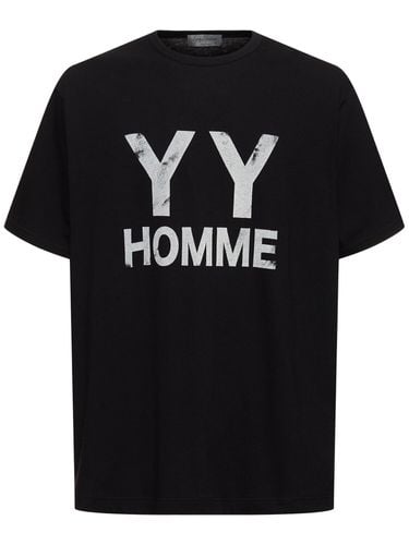 Yyh Printed Cotton T-shirt - YOHJI YAMAMOTO - Modalova