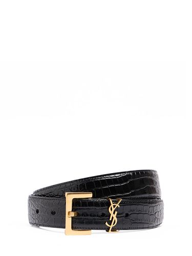 Gürtel Aus Geprägtem Leder Mit Ysl-logo - SAINT LAURENT - Modalova