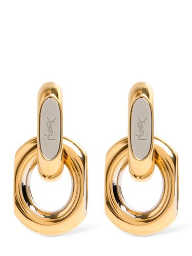 Cassandre Duo Link Metal Earrings - SAINT LAURENT - Modalova