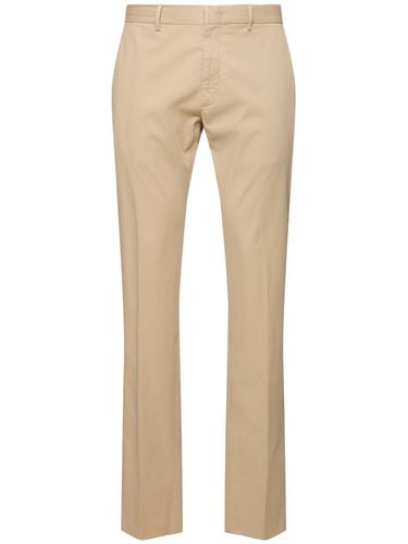 Garment Dyed Cotton Flat Front Pants - ZEGNA - Modalova