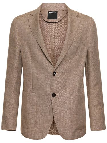 Blazer Aus Wolle Und Leinen - ZEGNA - Modalova