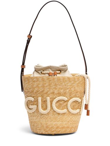 Bolso Pequeño De Rafia Con Logo - GUCCI - Modalova