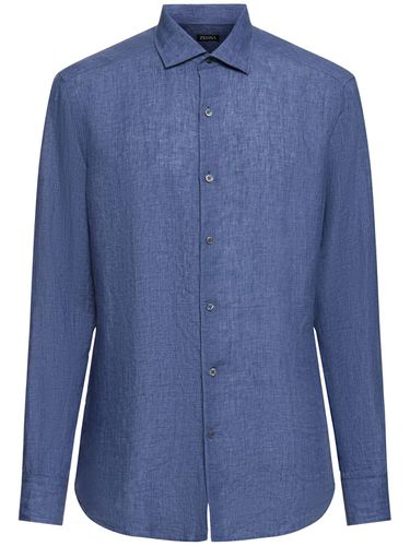 Solid Pure Linen Long Sleeve Shirt - ZEGNA - Modalova