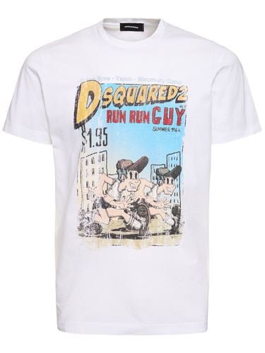 Printed Cotton T-shirt - DSQUARED2 - Modalova