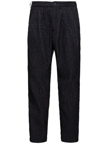 Triple Pleat Silk Croc Jacquard Pants - 4SDESIGNS - Modalova