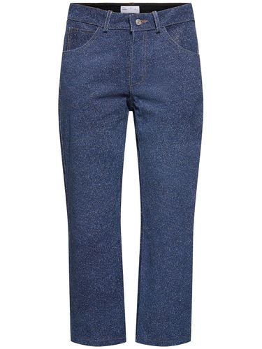 Pantalni In Pelle Effetto Denim - 4SDESIGNS - Modalova