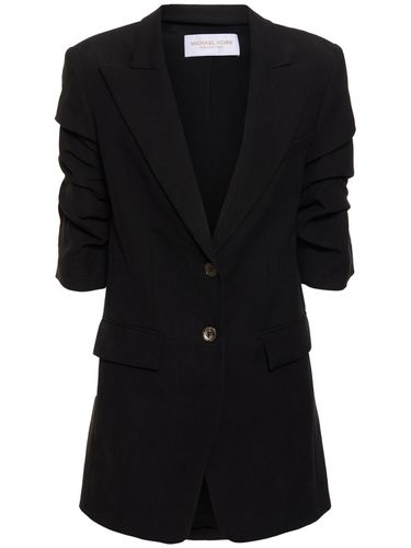 Linen Single Breasted Blazer - MICHAEL KORS COLLECTION - Modalova