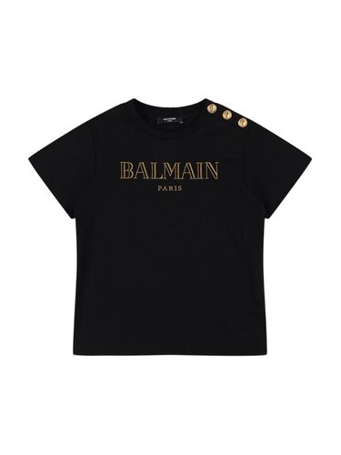 Camiseta De Jersey De Algodón Con Logo - BALMAIN - Modalova