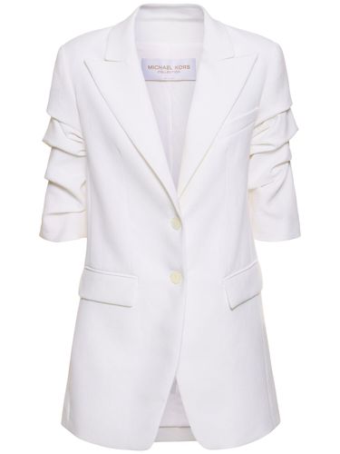 Linen Single Breasted Blazer - MICHAEL KORS COLLECTION - Modalova