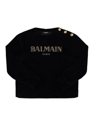 Sudadera De Terciopelo De Algodón - BALMAIN - Modalova