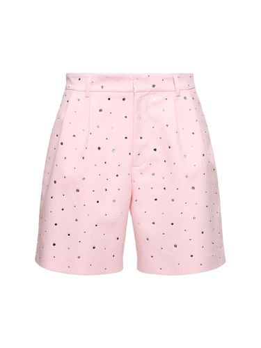 Embellished Cotton Blend Shorts - GIUSEPPE DI MORABITO - Modalova