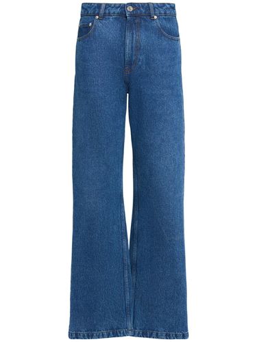 High Rise Cotton Wide Jeans - AMI PARIS - Modalova