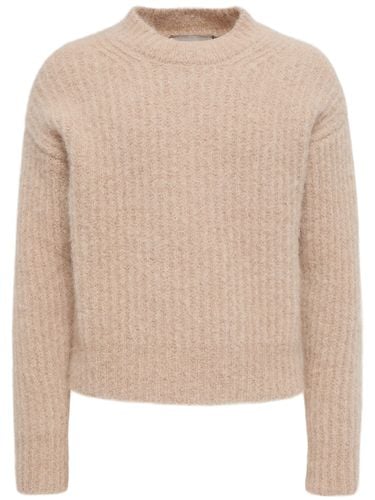 Ribbed Mohair Blend Crewneck Sweater - AMI PARIS - Modalova