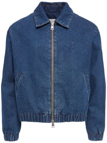 Chaqueta De Denim Con Cremallera - AMI PARIS - Modalova