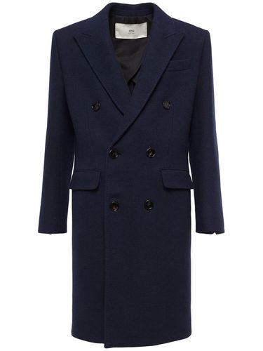 Double Breasted Wool Coat - AMI PARIS - Modalova